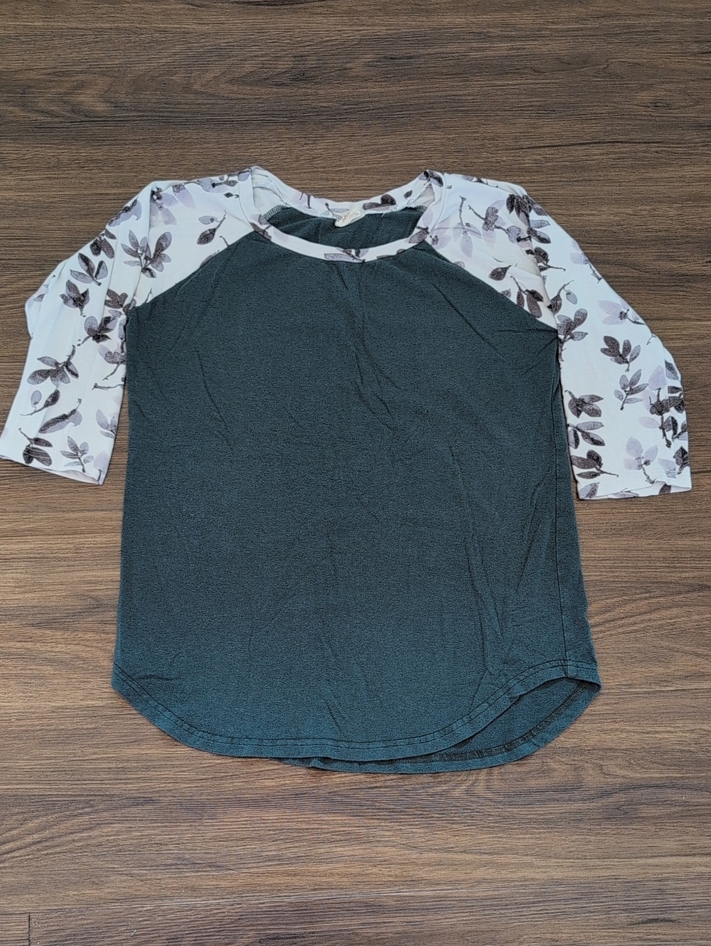 Buttercream Clothing Green And Floral Baseball Tee